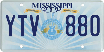 MS license plate YTV880