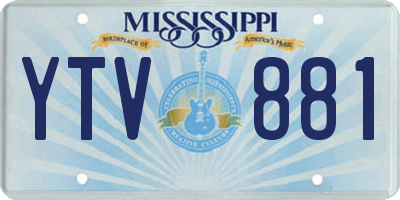 MS license plate YTV881