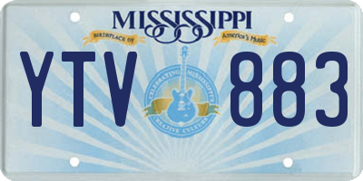 MS license plate YTV883