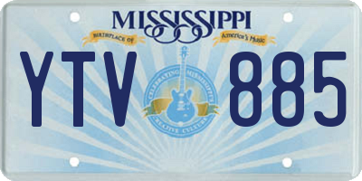 MS license plate YTV885