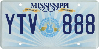MS license plate YTV888