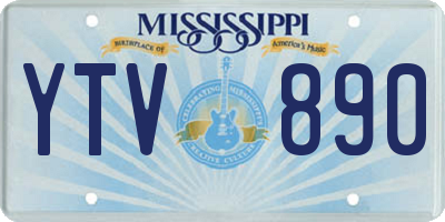 MS license plate YTV890