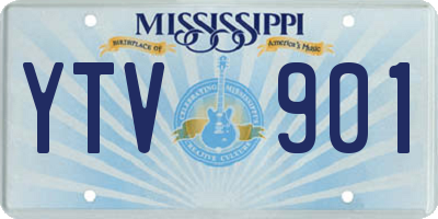 MS license plate YTV901