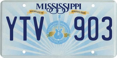 MS license plate YTV903