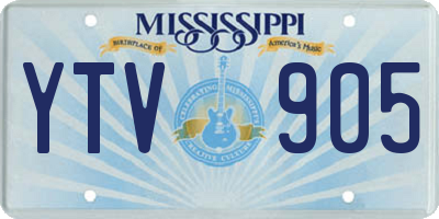 MS license plate YTV905