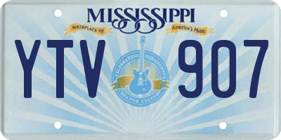 MS license plate YTV907