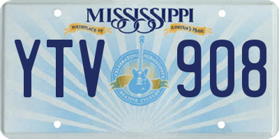 MS license plate YTV908