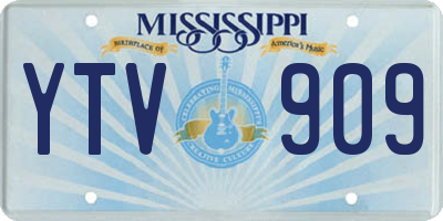 MS license plate YTV909