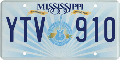 MS license plate YTV910
