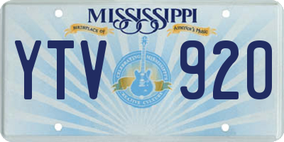 MS license plate YTV920