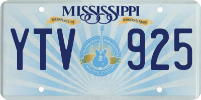 MS license plate YTV925