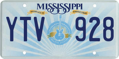 MS license plate YTV928