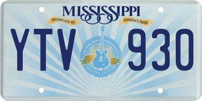 MS license plate YTV930