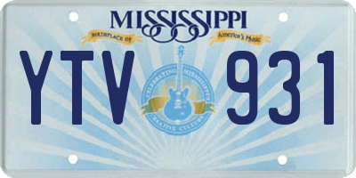 MS license plate YTV931