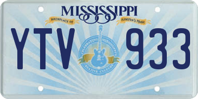 MS license plate YTV933