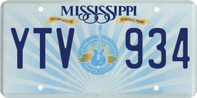 MS license plate YTV934