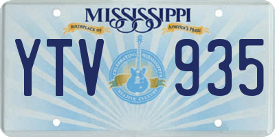 MS license plate YTV935