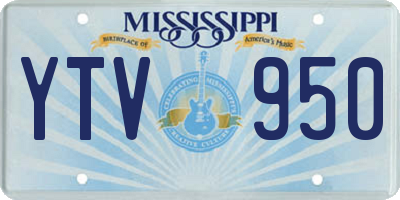 MS license plate YTV950