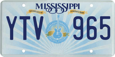 MS license plate YTV965