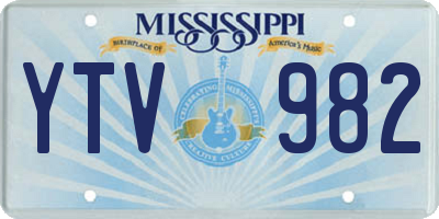 MS license plate YTV982