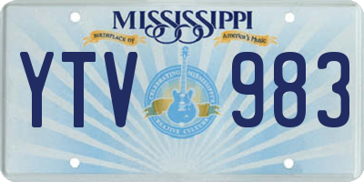MS license plate YTV983