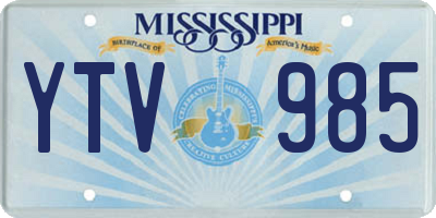 MS license plate YTV985