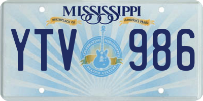 MS license plate YTV986