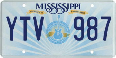 MS license plate YTV987