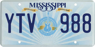 MS license plate YTV988