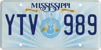 MS license plate YTV989