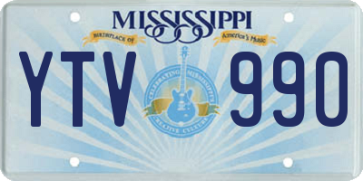 MS license plate YTV990