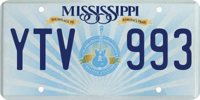 MS license plate YTV993