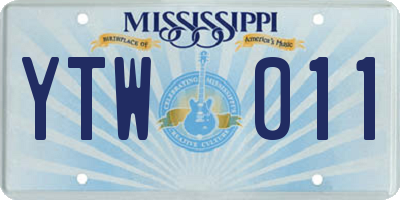 MS license plate YTW011