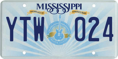 MS license plate YTW024