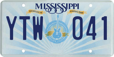 MS license plate YTW041