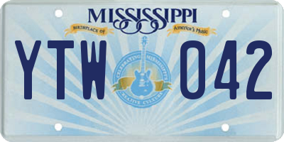 MS license plate YTW042