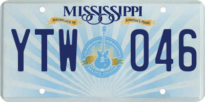 MS license plate YTW046
