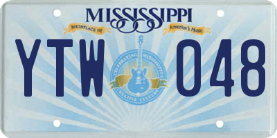 MS license plate YTW048