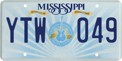 MS license plate YTW049