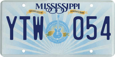 MS license plate YTW054