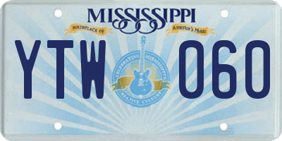 MS license plate YTW060