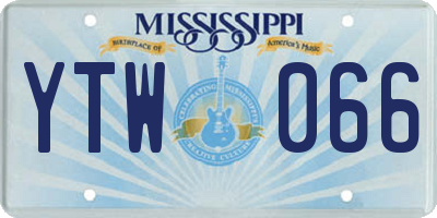 MS license plate YTW066