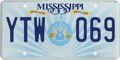 MS license plate YTW069