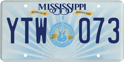 MS license plate YTW073