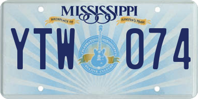 MS license plate YTW074