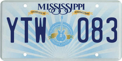MS license plate YTW083