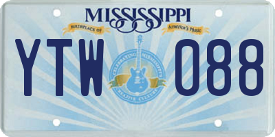 MS license plate YTW088