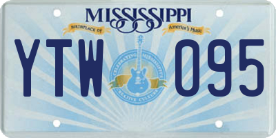 MS license plate YTW095
