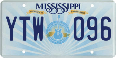 MS license plate YTW096