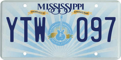 MS license plate YTW097